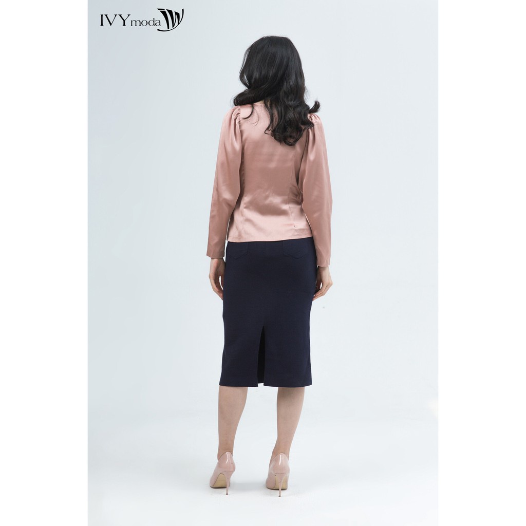 [NHẬP WABRTL5 GIẢM 10% TỐI ĐA 50K ĐH 250K ]Áo sơ mi lụa nữ IVY moda MS 17B7685