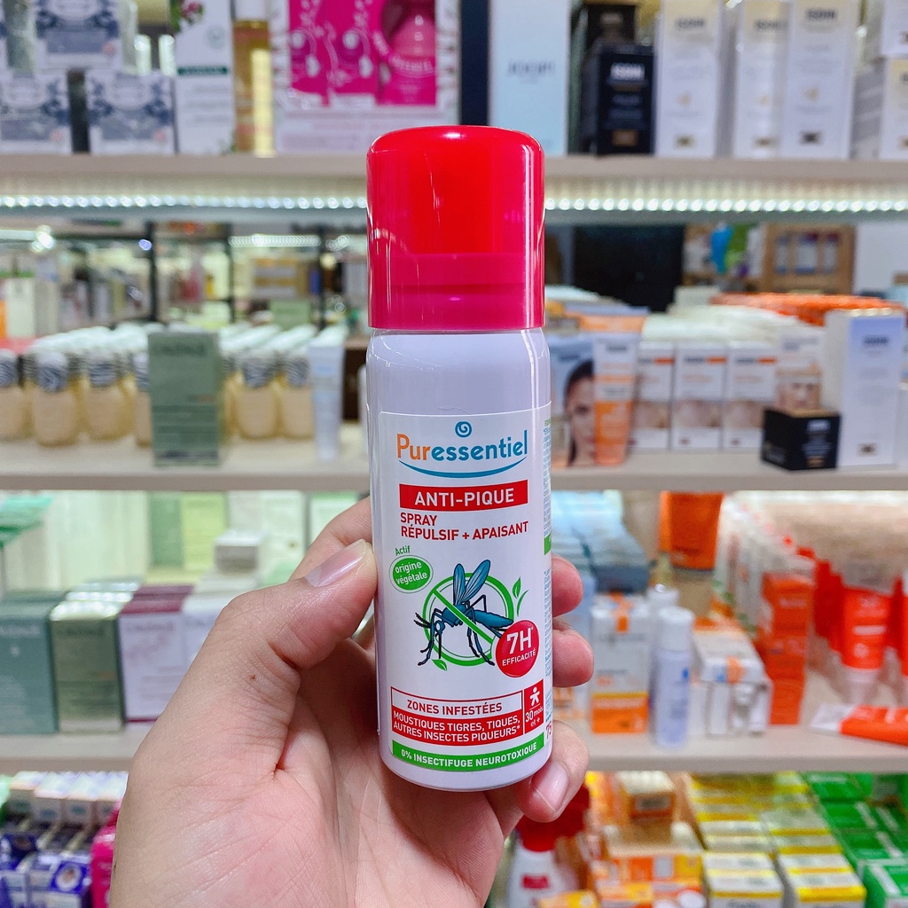 Xịt đuổi muỗi và làm dịu nốt muối đốt Puressentiel Anti-Sting Repellent Soothing Spray 7H 75ml