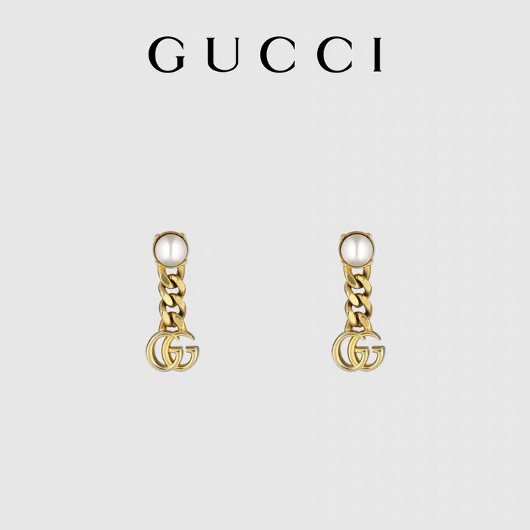 Khuyên tai hình logo Gucci bằng bạc 925 dạng treo thời trang Hàn Quốc đơn giản cho nữ