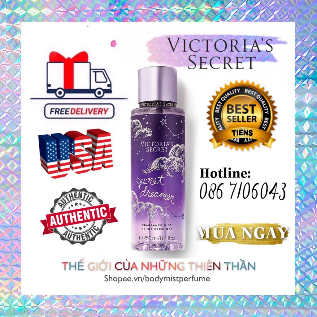 𝗕𝗢𝗗𝗬𝗠𝗜𝗦𝗧⚜️Mẫu thử xịt thơm Body Mist Victoria's Secret - Secret Dream 250ml