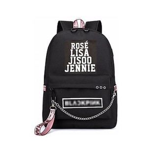 (UP) (tặng vòng tay ) Balo Blackpink Lisa Jisoo Jennie Rose cặp sách thông minh đen nam nữ đựng laptop hộp bút