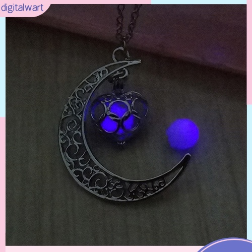 Dây Chuyền Mặt Trăng Đính Đá Phát Sáng Thời Trang