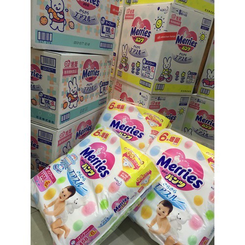 Bỉm dán/quần Merries Nội Địa Nhật thêm miếng NB96/S88/M68/L58/M64/L50/ XL50
