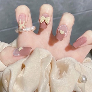 Nailbox móng up hottrend đính nơ tim tiểu thư mie shine