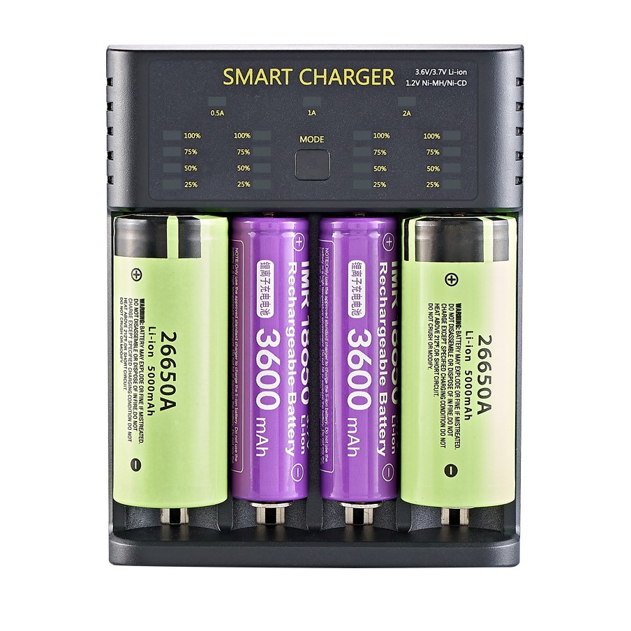 [Hàng chuẩn Smart Charger] Bộ sạc pin AA 18650 Bmax-M04 đa năng thông minh tự ngắt, phù hợp với hầu hết các loại pin