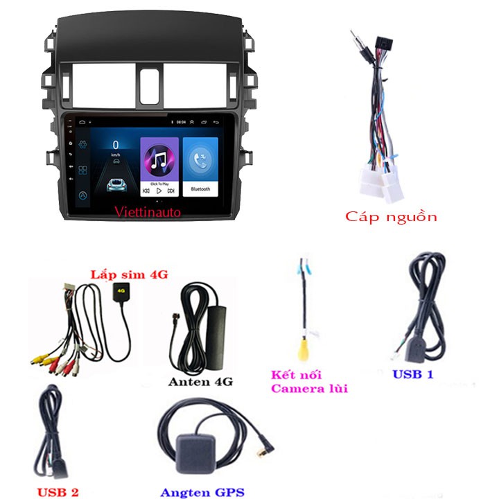 Màn hình Android theo xe Toyota Altis 2006-2013.