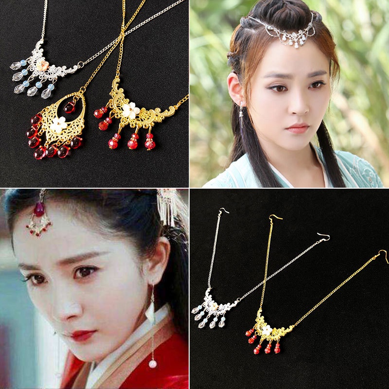 Dây đeo trán cổ trang phong cách cổ điển dùng làm phụ kiện tóc