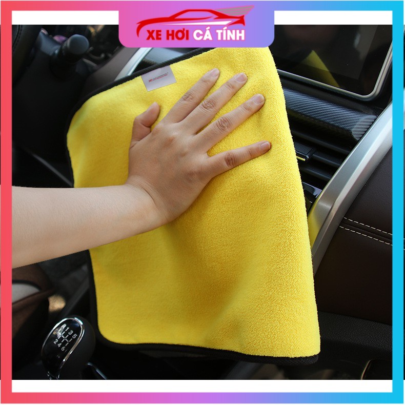 khăn 2 lớp lau xe đa năng  thấm hút tốt loại cao cấp dày 900GSM có clip mô tả