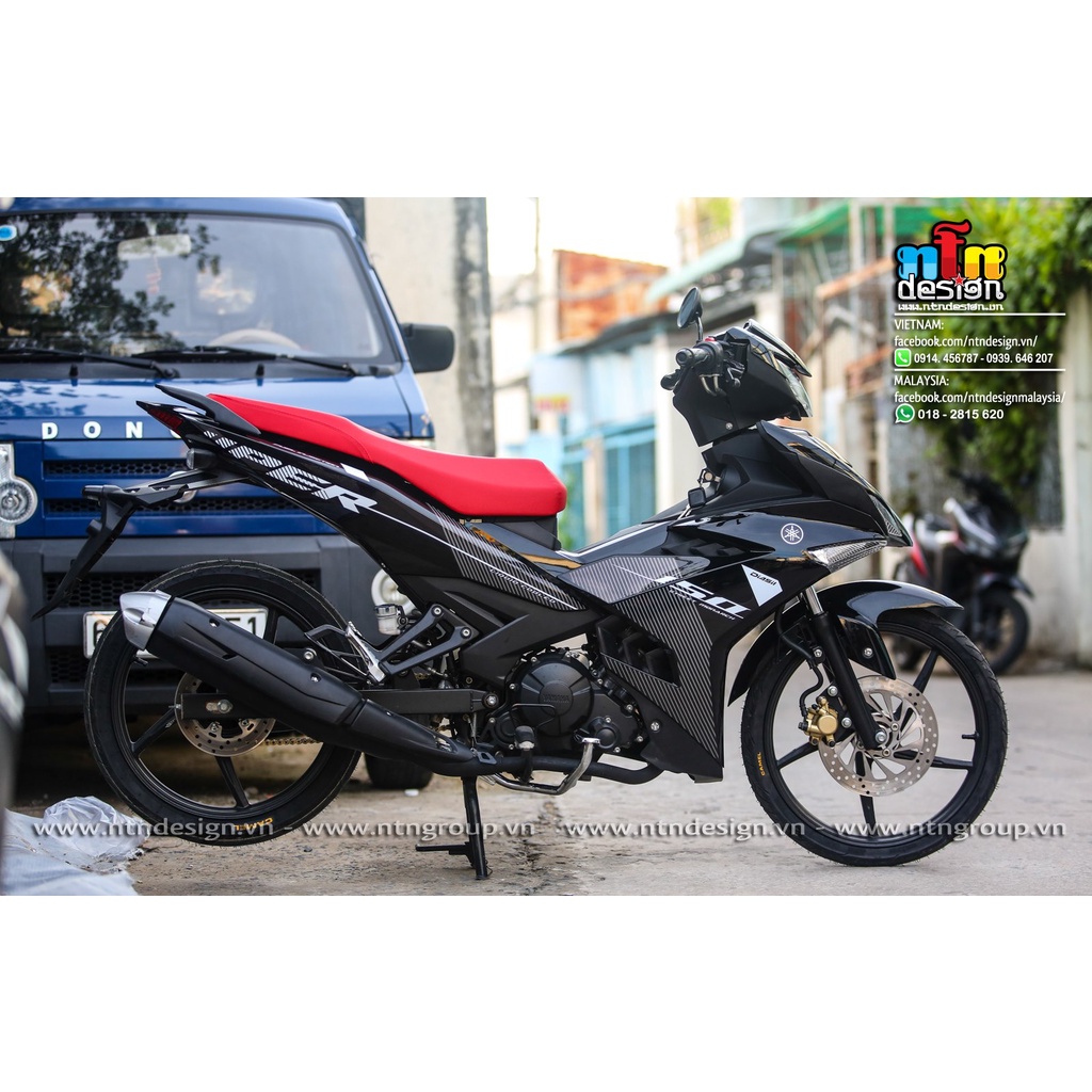 Tem Decal Rời Dán Xe Exciter 150 Mẫu Chữ Sniper Sọc Trắng Đen Xám Cực Đẹp, Hàng 3 Lớp Chất Lượng Cao