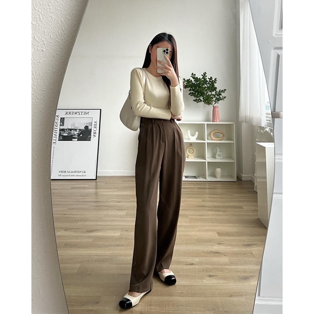 Quần vải suông dáng dài