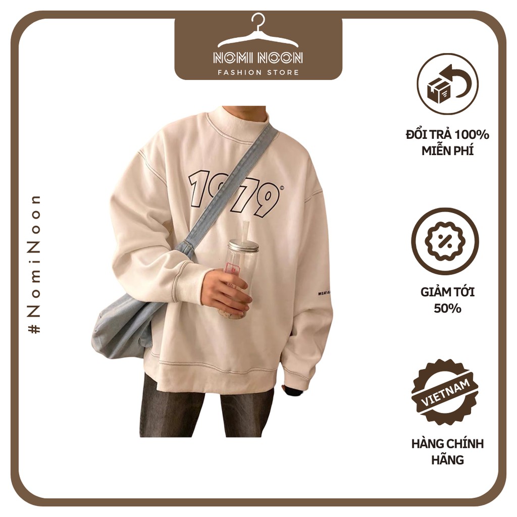 Áo Sweater Nỉ 1979 Cổ Tròn Nam Nữ Unisex Dài Tay Phong Cách Hàn Quốc 487