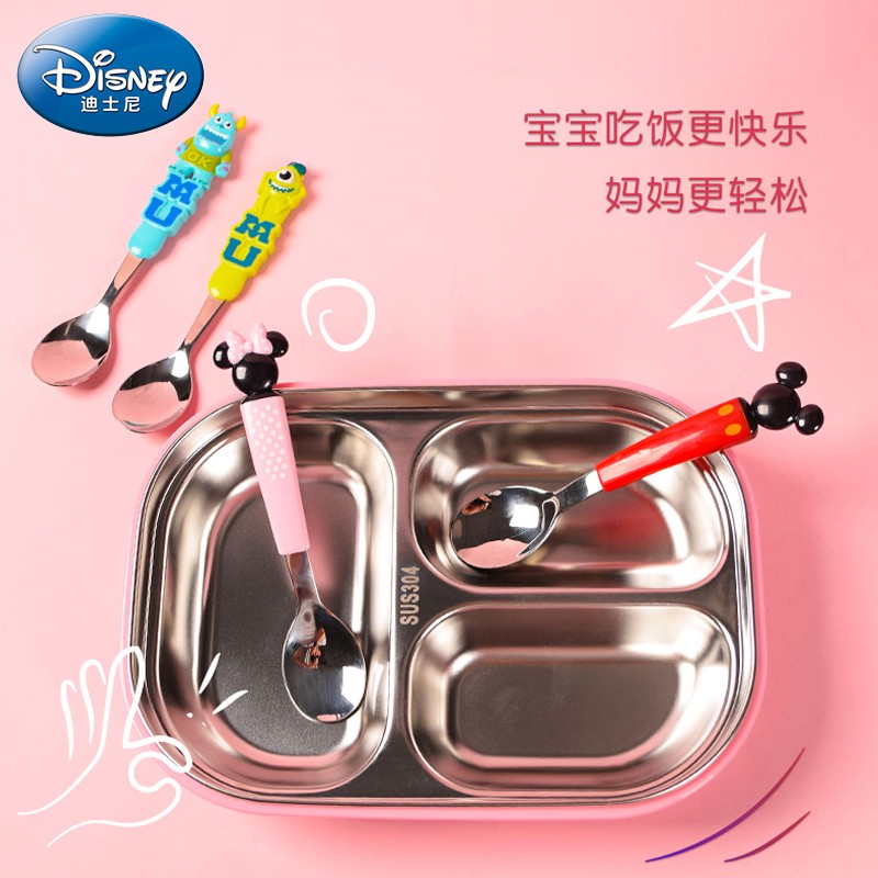 MUỖNG TẬP ĂN CHO BÉ HỌA TIẾT DISNEY 3D Muỗng ăn inox trẻ em hình Frozen Elsa Mickey Minnie và Princess Car Disney nổi 3D cho bé trai gái