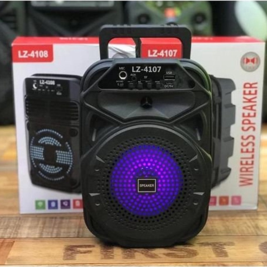 Loa Karaoke Bluetooth Mini LZ-4107, Âm Thanh Sống Động Kèm Theo Đèn Led Bắt Mắt .