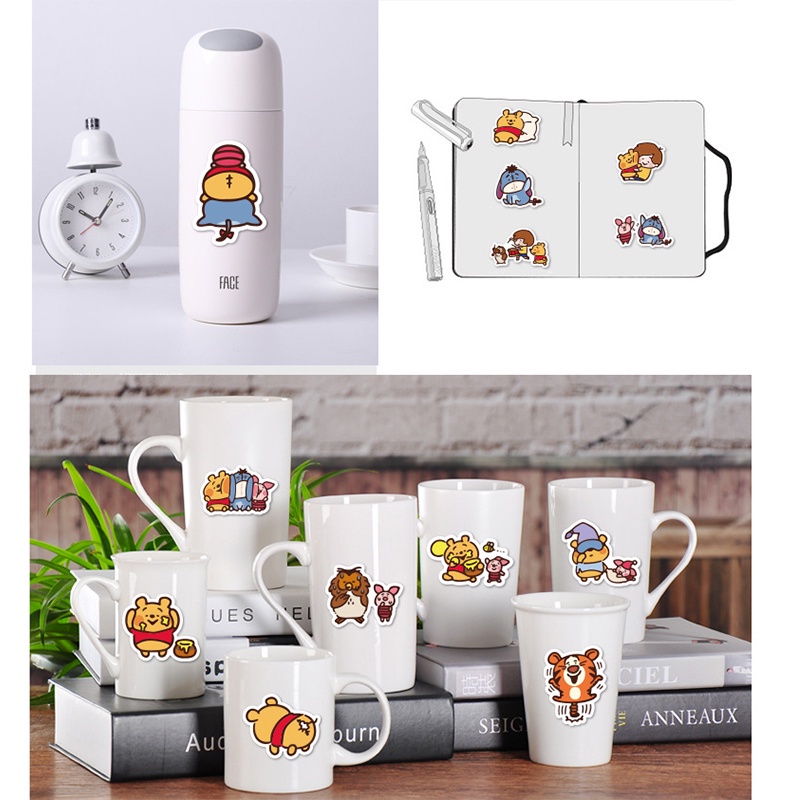 Bộ 40 miếng dán trang trí hình gấu hoạt hình đáng yêu