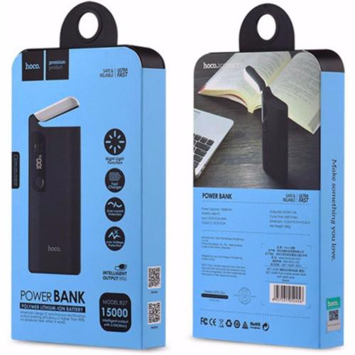 Sạc dự phòng 15000mAh kiêm đèn led đọc sách báo Hoco B27 -BH 12 tháng 1 đổi 1 (Hàng chính hãng)