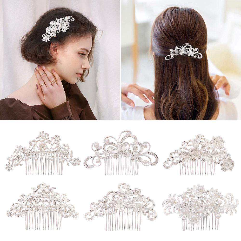 Lược Cài Tóc Cô Dâu Hình Hoa Lá|Đồ Trang Trí Tóc