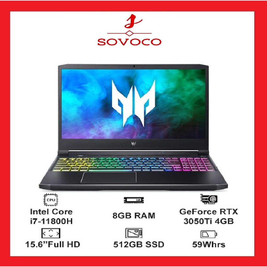 Laptop Acer Gaming Predator Helios 300 PH315-54-78W5  (i7 11800H/8GB Ram/512GB SSD/RTX3050Ti 4G/15.6 inch