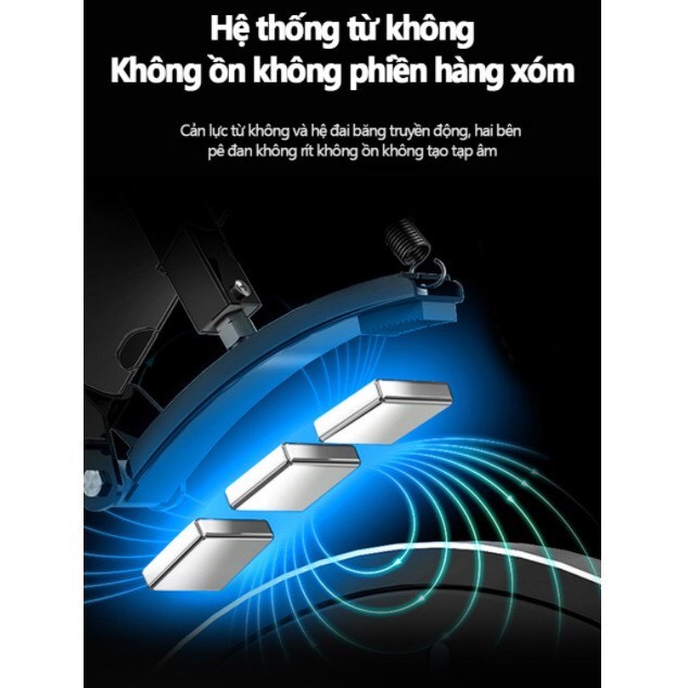 Xe đạp tập thể dục tại nhà Fitness Q8, KHÁNG TỪ không tạo tiếng ồn, Đồng hồ đo nhịp tim, Yên xe mềm và thoáng khí