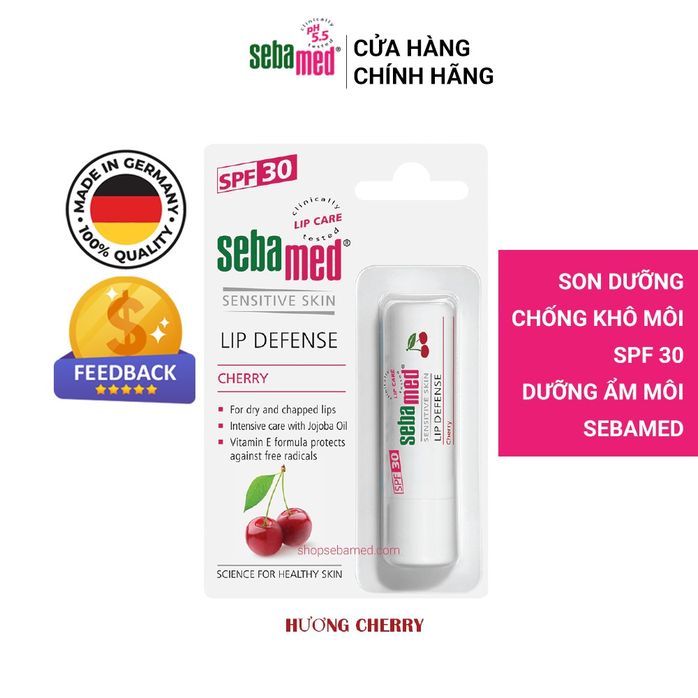 [Chính Hãng] Son Dưỡng Chống Khô Nứt Môi, Có Màu Hương Cherry & Dâu Sebamed pH5.5