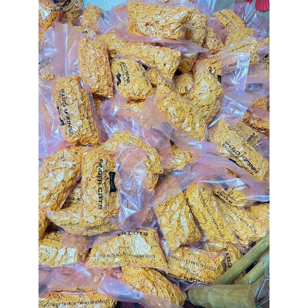 Bao ngón tay cao su y tế màu Vàng độ co giãn cao siêu bền giá rẻ