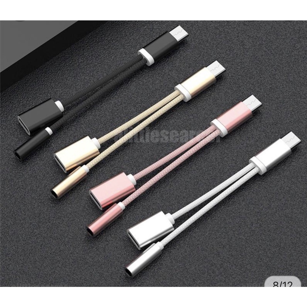 Cáp chuyển USB Type-C sang 3.5mm 2 trong 1 tiện dụng