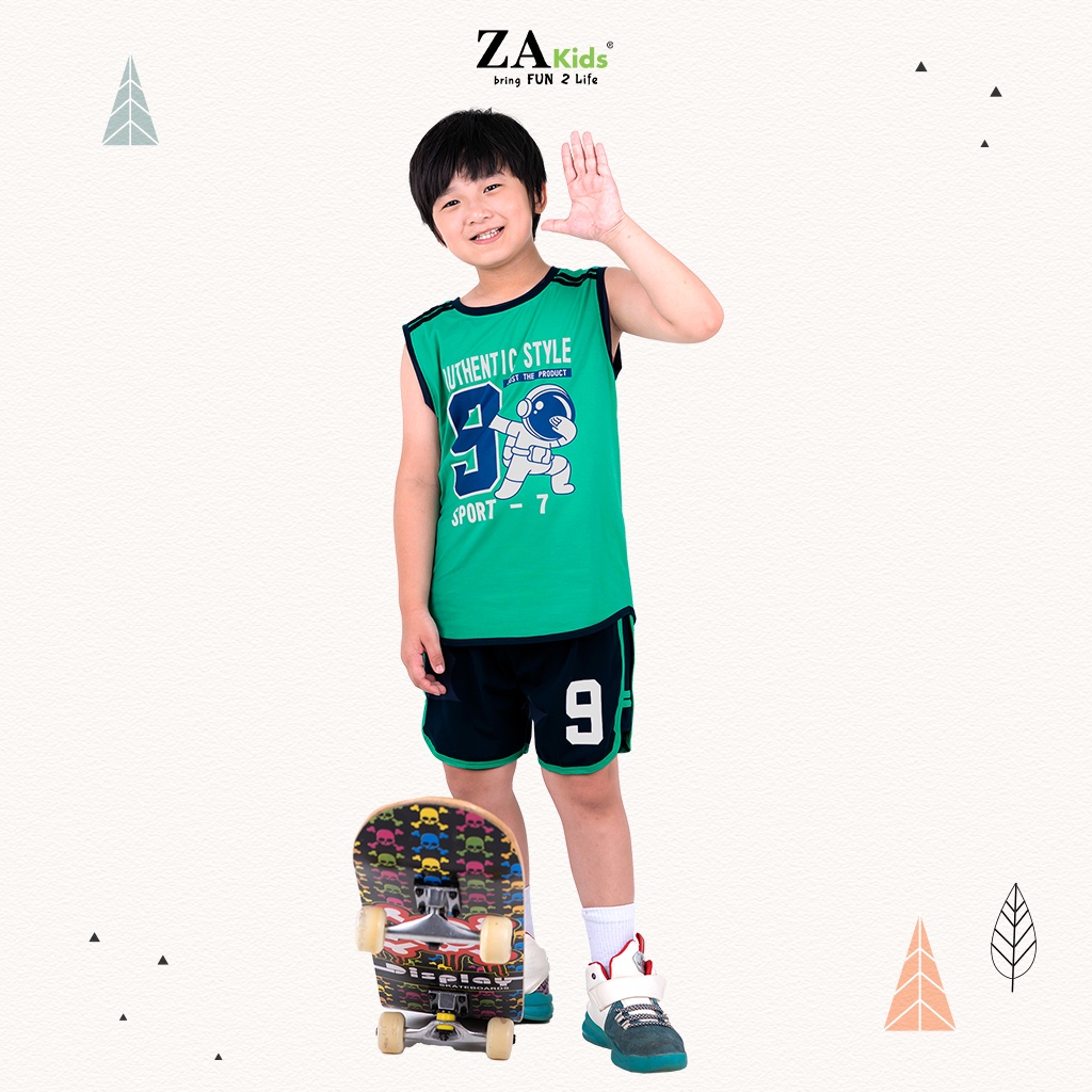Bộ Quần Áo Thun Sát Nách Bé Trai (2-14 Tuổi) ZA KIDS ZA22166SN