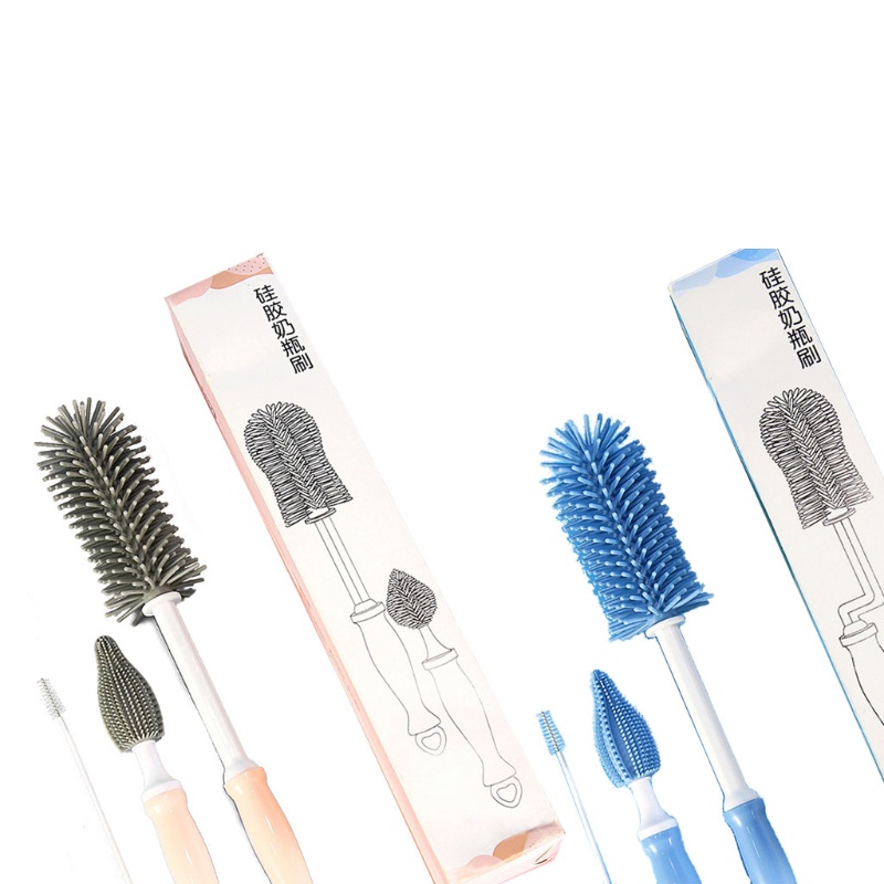 Cọ Vệ Sinh Bình Sữa Em Bé Bằng Silicone Tháo Rời Được Tiện Lợi