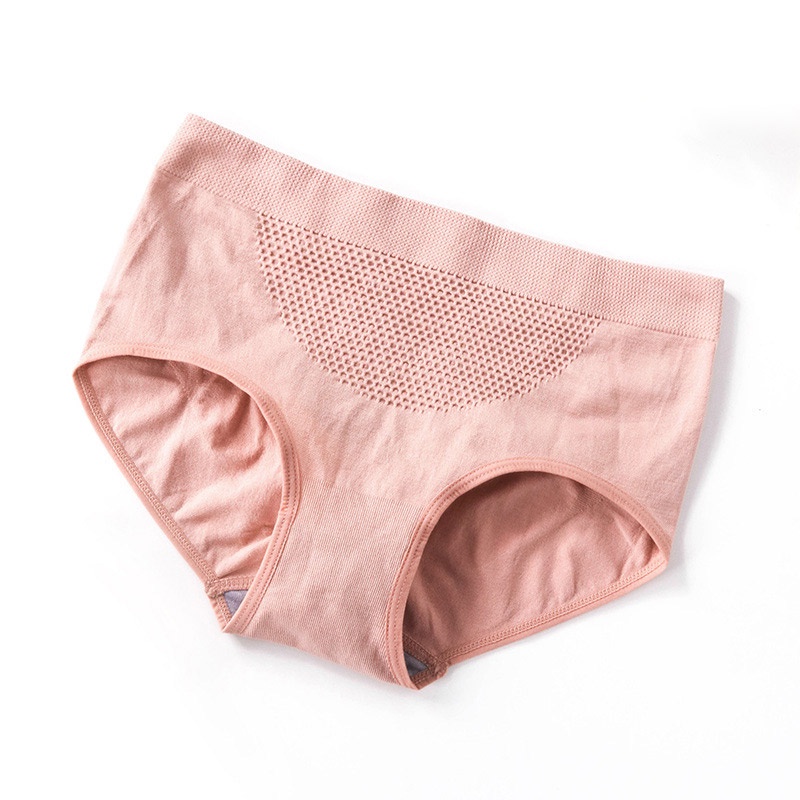 AOFEIQIKE Quần lót cotton lưng cao thoáng khí màu sắc đơn giản thời trang dành cho nữ