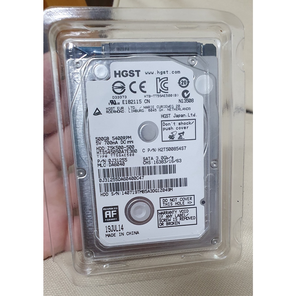 Ổ cứng HDD 2.5 500GB HGST mới có box, dùng cho Laptop, PS3 thumbnail