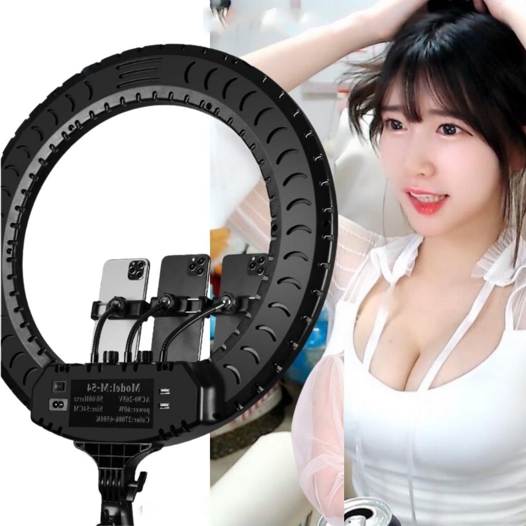Bộ Đèn Led Livestream RL21 Size 54cm + Chân Đèn + 3 Kẹp Điện Thoại - Cực Chắc Chắn - Livesteam - Quay TikTok - Makeup