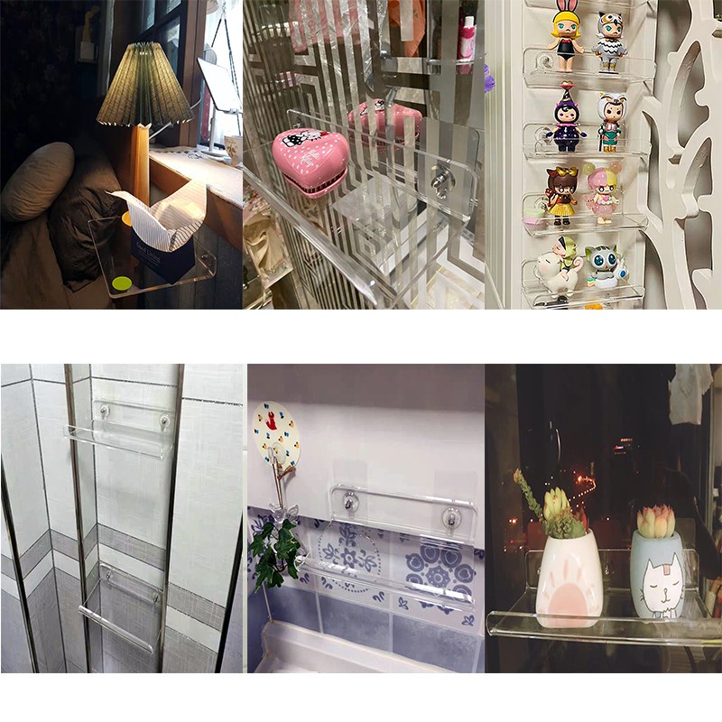 Kệ Acrylic treo tường đa năng đừng đồ tiện ích trên bếp, nhà tắm, mỹ phẩm