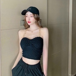 Áo xốp yếm dây xích nhúm ngực hot hit , chất thun xốp quảng châu dày dặn ly