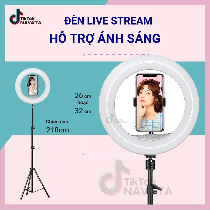 Đèn Led LiveSteam Quay TIKTOK và chân đèn 2m1 hỗ trợ live stream bán hàng Makeup, thẩm mỹ , spa LOẠI TỐT