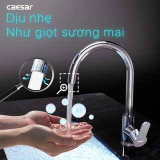 [Caesar] Vòi rửa chén nóng lạnh cao cấp cần cong Caesar - K415C