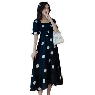 Đầm Tay Phồng Họa Tiết Chấm Bi