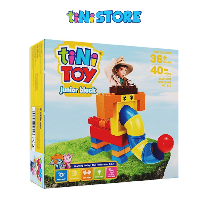 Đồ chơi lắp ráp sáng tạo thông minh lego tiNiToy cho bé mẫu giáo đường hầm hình voi con 40 chi tiết 320