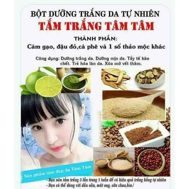 BỘT TẮM TRẮNG THIÊN NHIÊN (100% LÀM TỪ HẠT CÀ PHÊ, ĐẬU ĐỎ, CÁM GẠO..) 300G