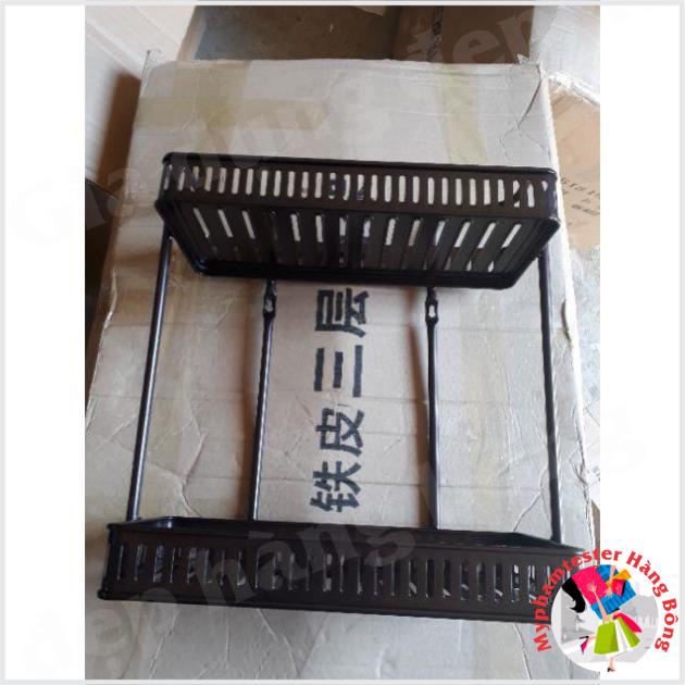 (HÀNG ĐẸP) Kệ 2 tầng hoặc 3 tầng sơn tĩnh điện NÂU ĐEN cao cấp