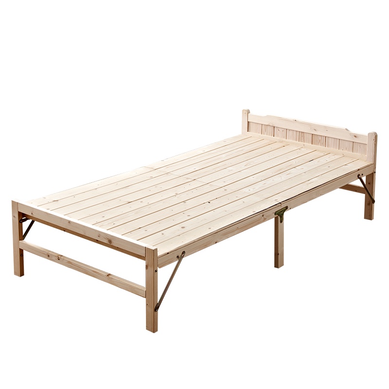 Giường xếp gỗ thông Giường gỗ thông xếp gọn 80x195x41cm kèm nệm