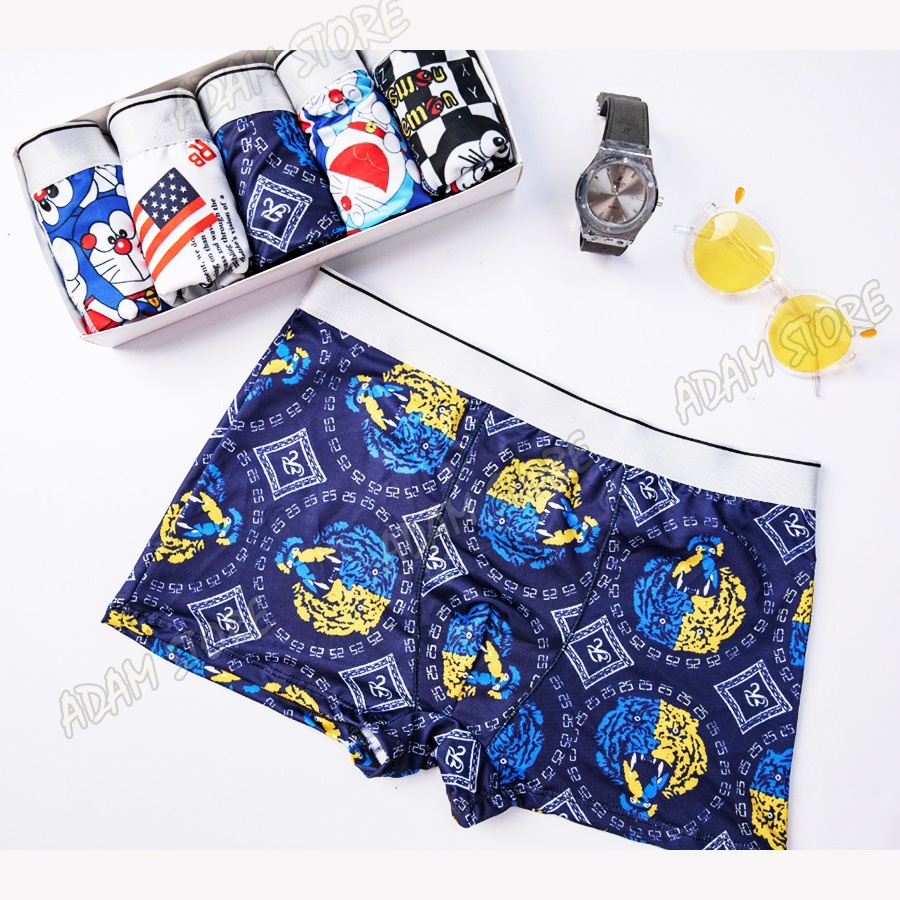 Quần sịp nam hoạt hình, quần sịp đùi nam cao cấp in hình hoạt hình, quần lót co giãn mềm mịn mát hàng loại 1