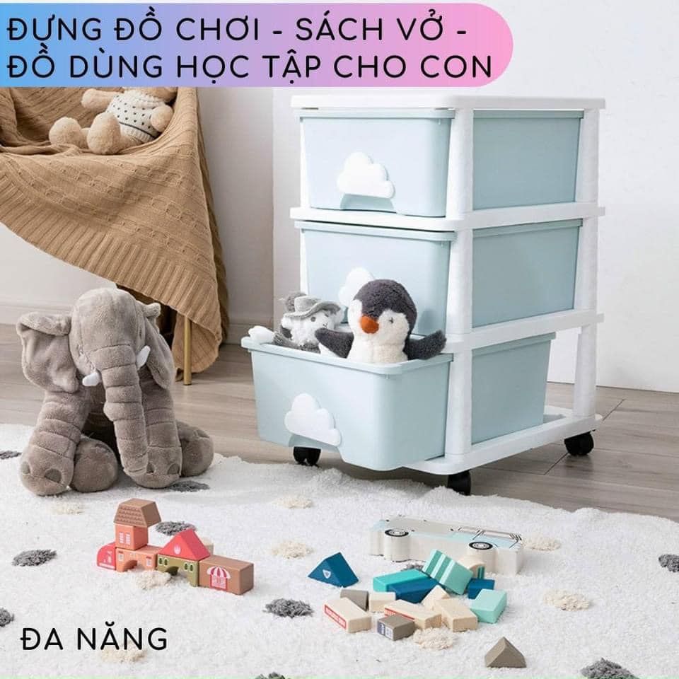 Tủ nhựa Mây 3 và 4 tầng đựng đồ đa năng cho bé