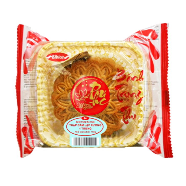 Bánh trung thu dinh dưỡng thập cẩm lạp xưởng 1 trứng 150 gam 44A Bibica dành cho người ăn kiêng - tiểu đường