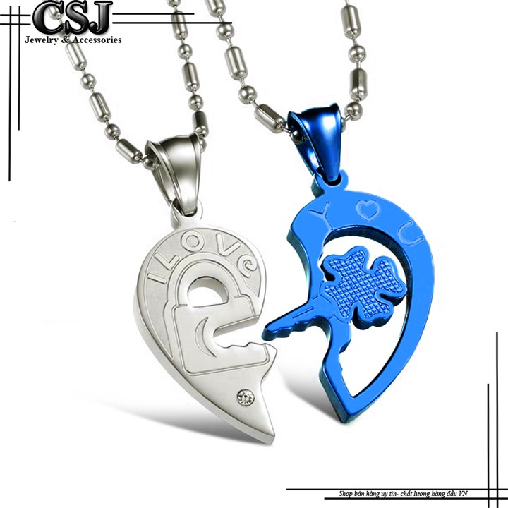 DÂY CHUYỀN CẶP INOX TRÁI TIM I LOVE YOU MC118 - siêu đẹpchuẩn thời trang