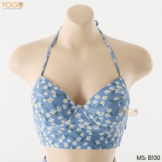 Bikini Đồ Bơi Nữ Hai Mảnh Áo Hai Dây Quần Bơi Họa Tiết Hoa Cúc Họa Mi Xinh Xắn Mặc Đi Biển Đi Bơi Mùa Hè YOGO B130