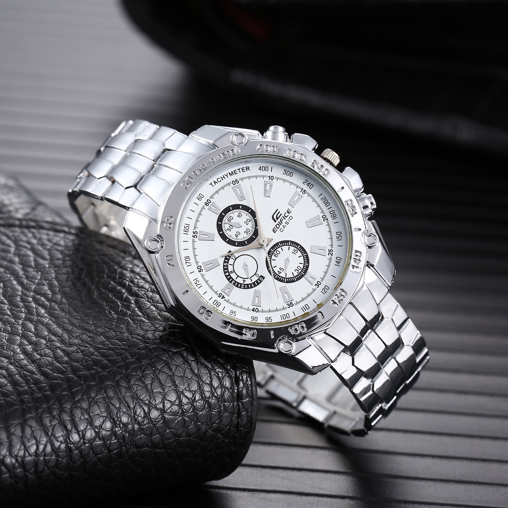Đồng Hồ Edifier CASIO Mặt Lớn Dây Thép Không Gỉ Thời Trang Cho Nam