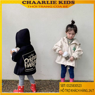 Áo Nỉ Hoodie Cho Bé Trai Và Bé Gái Chất Nỉ Lót Bông Từ 8-35kg Chaarle kids