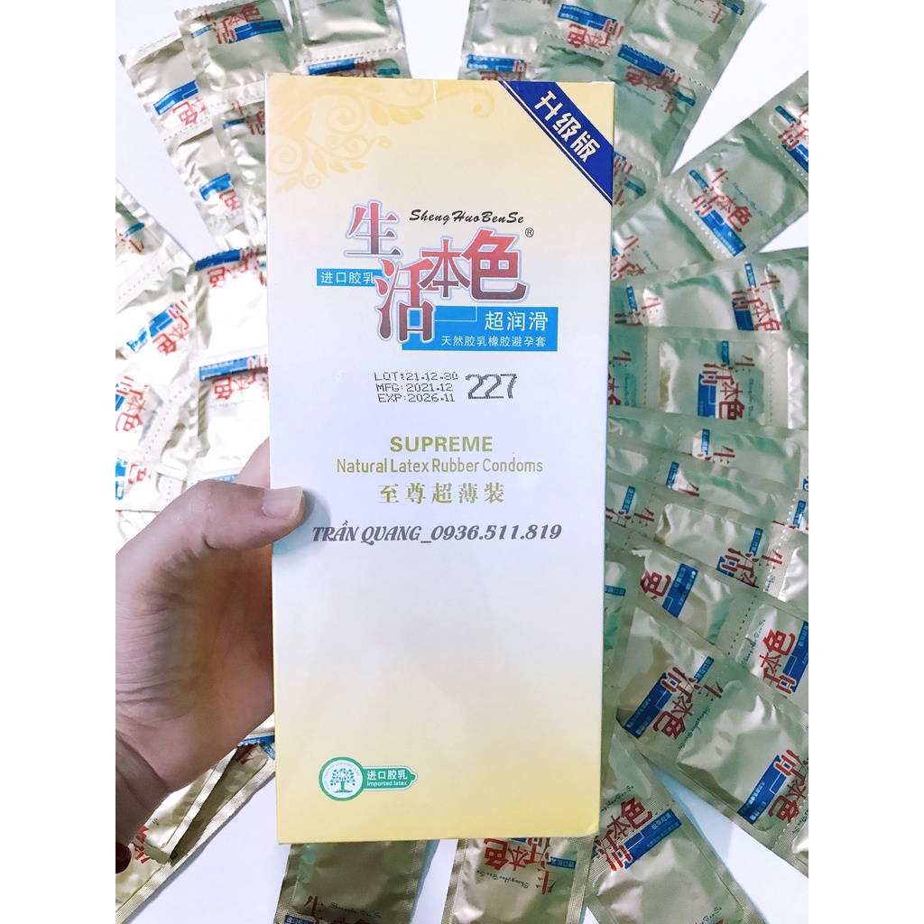 Bao cao su_Siêu bôi trơn_Hộp 100 chiếc_Hàng nội địa Trung