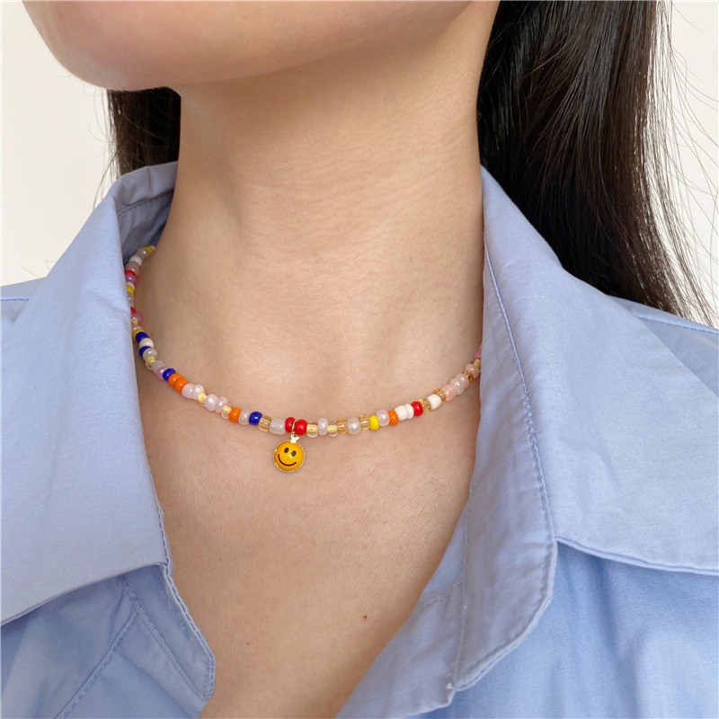 Vòng cổ Mặt Cười Dễ Thương Vui Nhộn Phong Cách Hàn Quốc