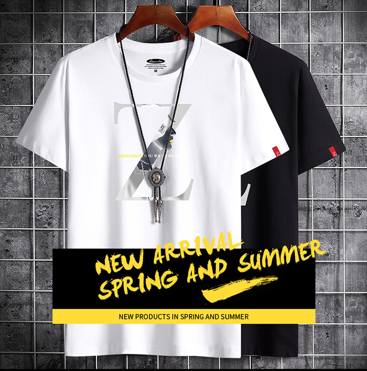 Áo Thun cotton Tay Ngắn Dáng Rộng Phong Cách Hàn Quốc Thời Trang Mùa Hè Cho Nam size S-6XL