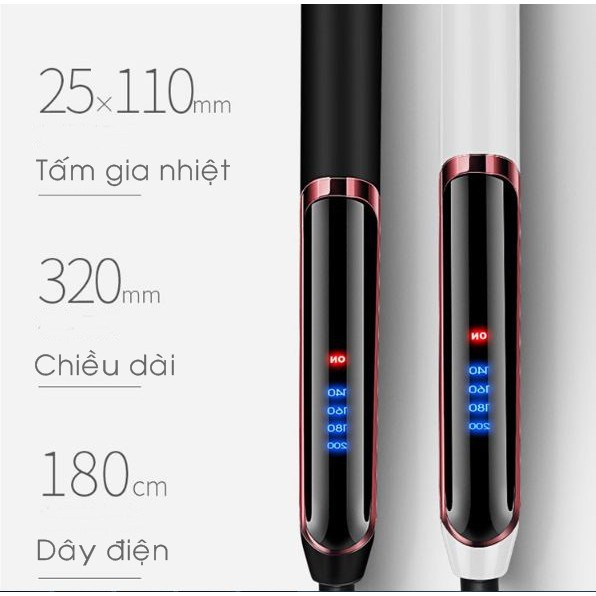 SHIPNHANH Máy duỗi uốn tạo kiểu tự động đa chức năng 2 trong 1 có thể điều chỉnh bốn mức nhiệt độ 140/160/180/200